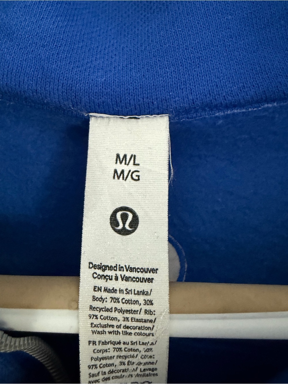 Lululemon oversized scuba long length 1/2 zip sz M/L - Picture 2 of 3